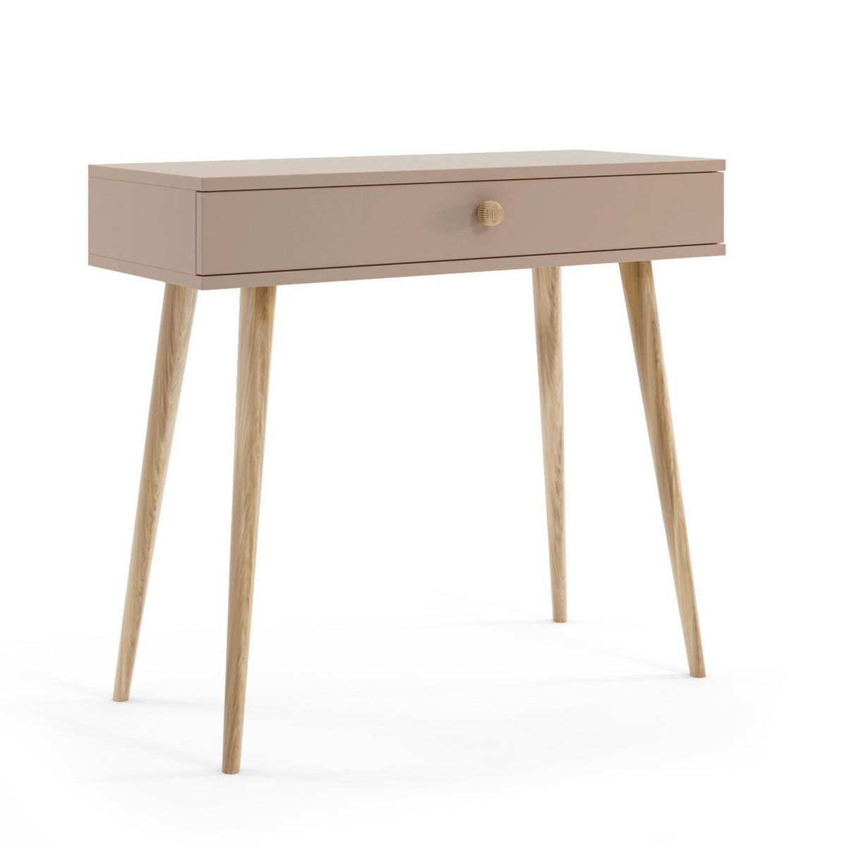 SCHMINKTISCH Ikon, Beige, Schreibtisch, Konsole, Mit Schublade, Auf Hohen Holzbeinen - Beige, Holzwerkstoff (39/90/80cm) - Bettso