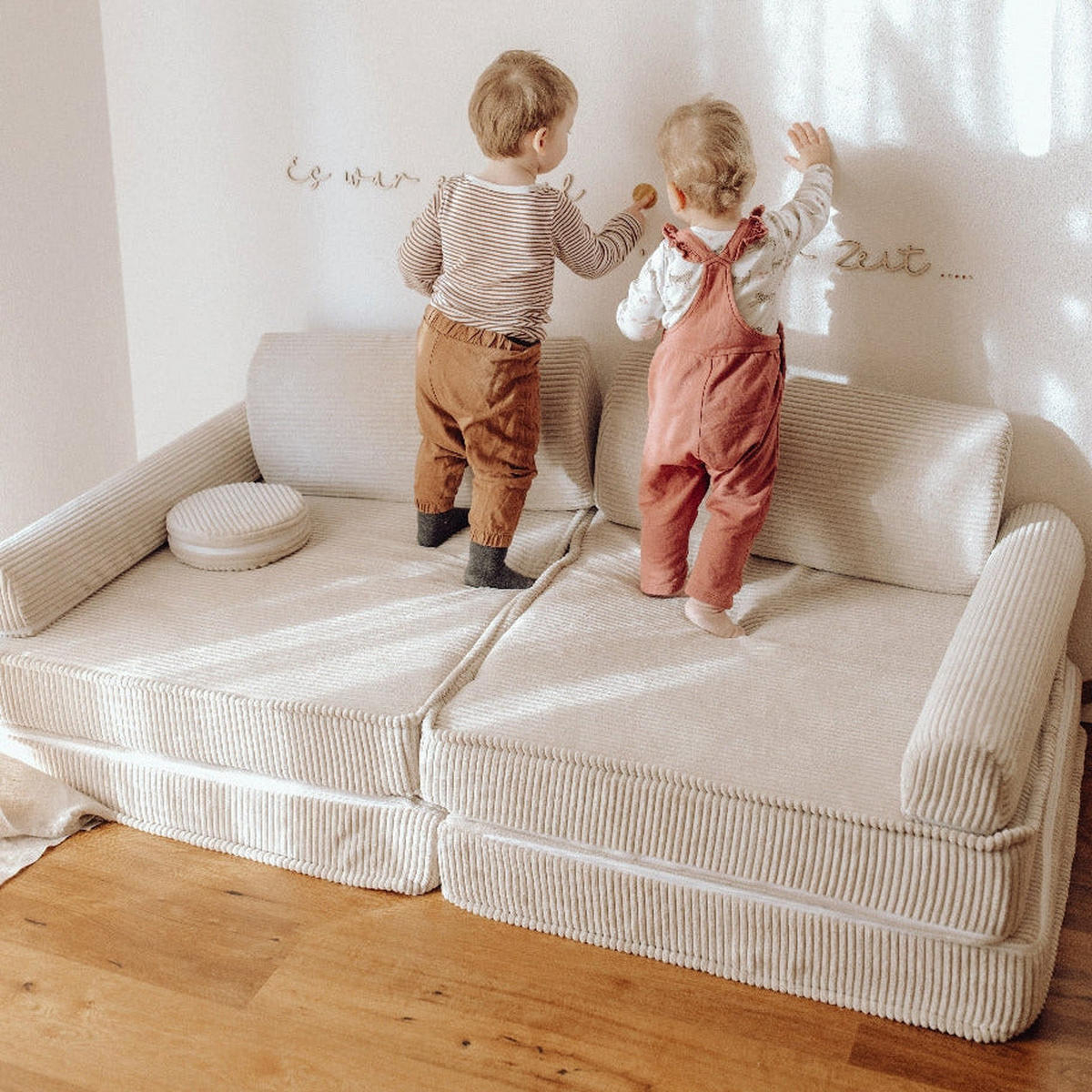 KINDERSOFA AESTHETIC 160 cm Cord Ecru 10 Stk - Beige, Textil (80/12/160cm) - MeowBaby
