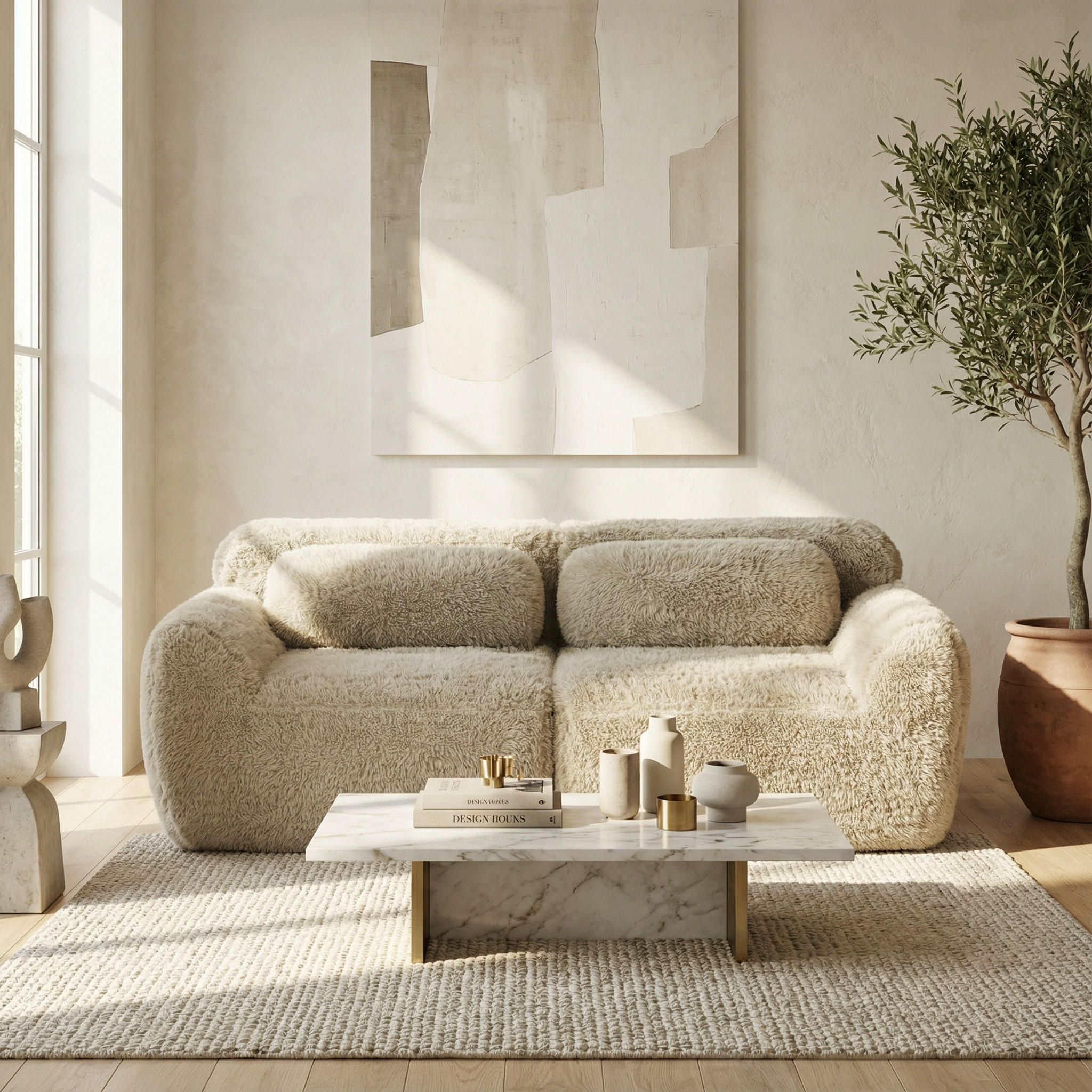 Thumbnail - Urban Meuble 2-Sitzer, Beige, Textil, 204x73x104 cm, Wohnzimmer, Sofas & Couches, Sofas, 2-Sitzer Sofas