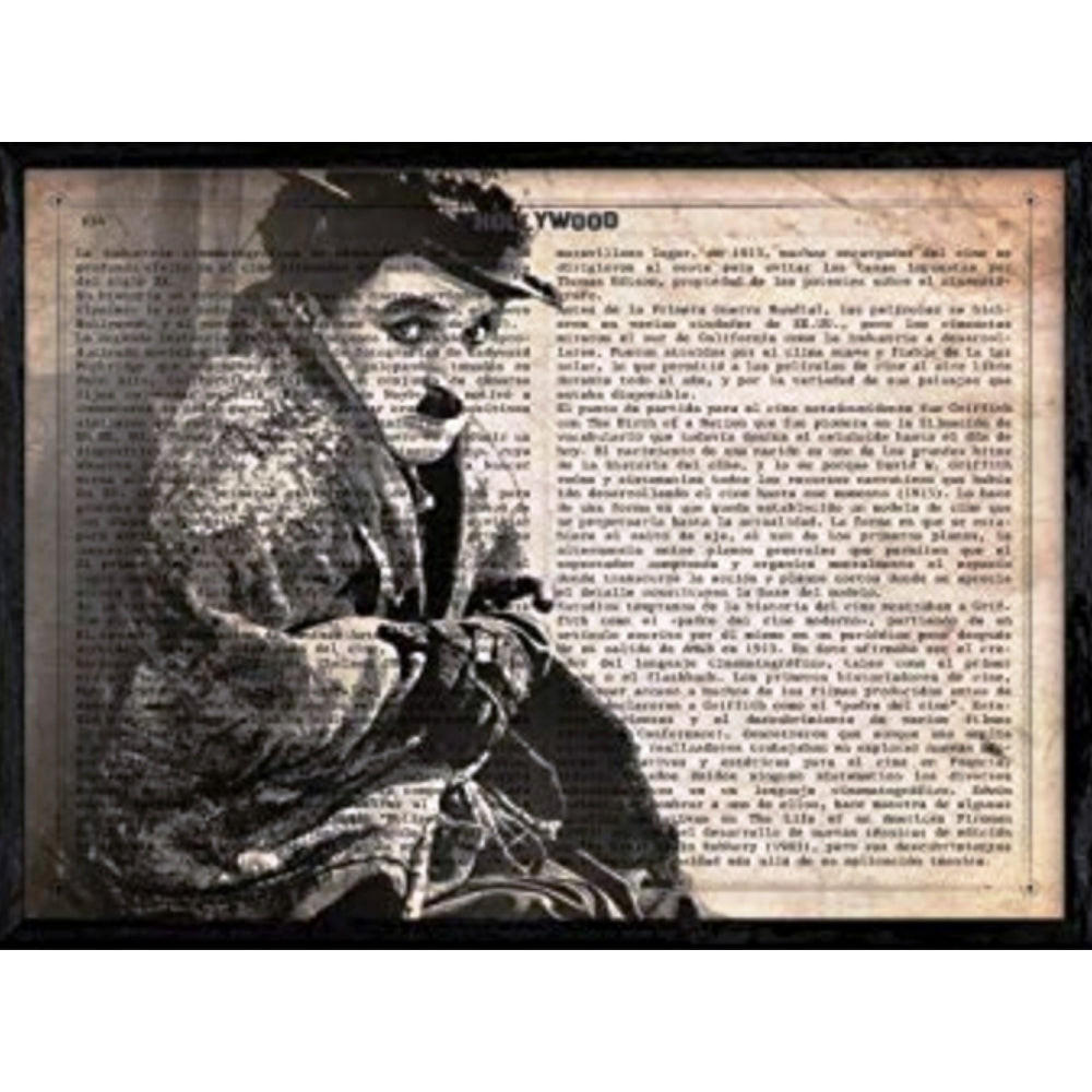 POSTER Des Goldrauschs - Charlie Chaplin A4 Schwarzer Rahmen - Schwarz, Papier (29.7/5/21cm) - Nacnic