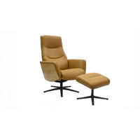 RELAXSESSEL VANITAS Kastanienbraun Leder Relaxfunktion - Kastanienfarben/Schwarz, Leder/Metall (75/108/86cm) - KAWOLA