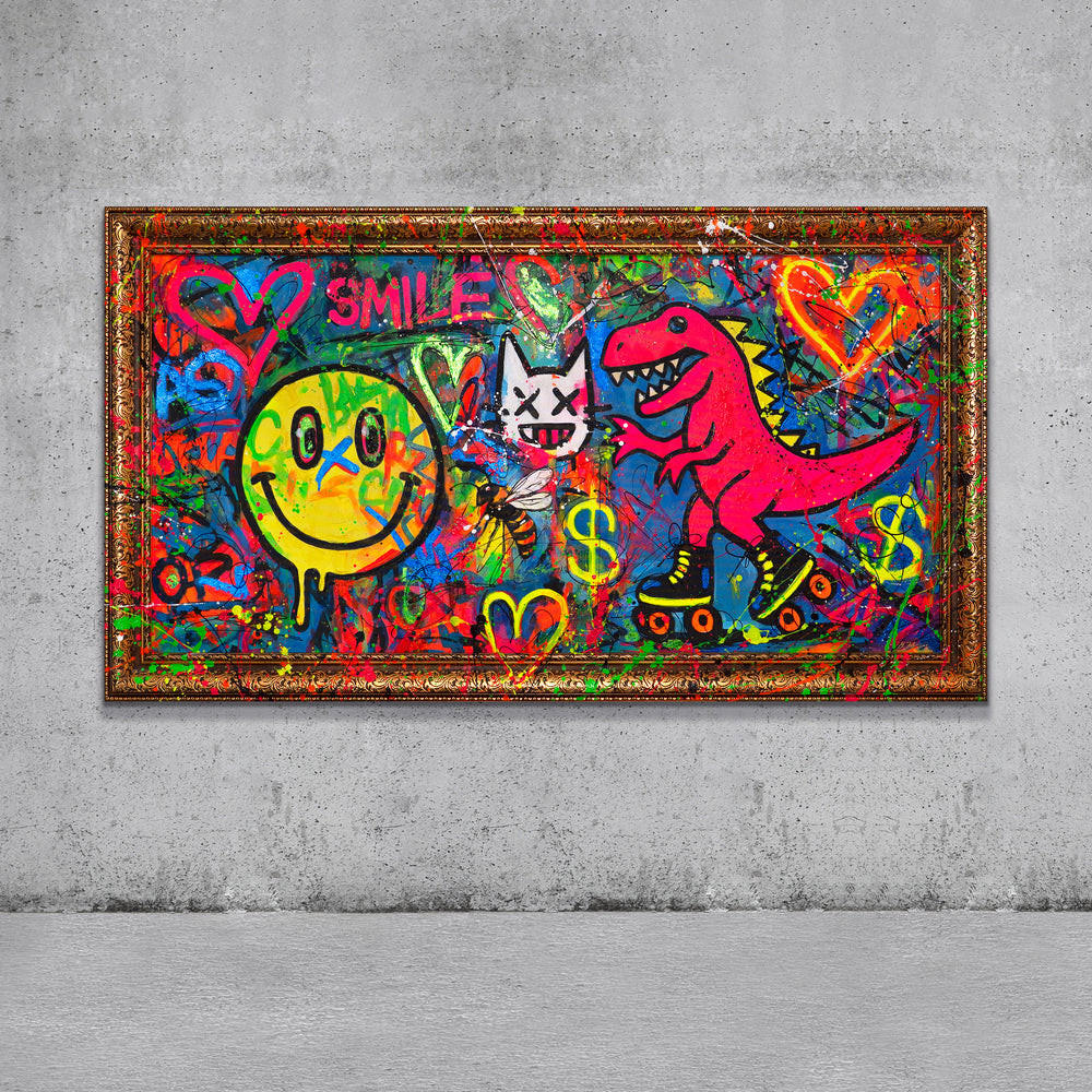 GEMÄLDE Spaß Schattenfugenrahmen Gold 160x80 cm - Goldfarben, Holz (160/80cm) - YS-art gallery