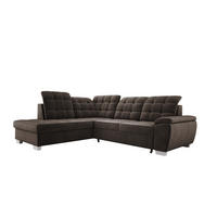 ECKSOFA LOTTA SALVADOR Bettkasten verstellbare Kopfstützen hochwertige Verarbeitung lose Rückenkissen freistehend LINKS 212x258x106 cm Brown - Braun, Holz/Textil (212/258cm) - DomoHome