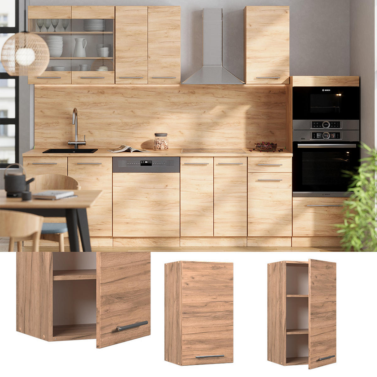 HÄNGESCHRANK Fame-Line Goldkraft Eiche 40 cm - Honigeiche, Holzwerkstoff (40/72/34.1cm) - Vicco