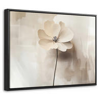 LEINWAND Bilder mit Rahmen - Blume - Beige - Farbe - Schatten - 40x30 - Creme, Textil (40/30cm) - MuchoWow