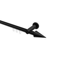 INNENLAUF-GARDINENSTANGEN-SET Platon Savio 100 cm, 1-läufig, 20 mm Ø Schwarz - Schwarz, Metall (100cm) - INTERDECO