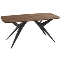 ESSTISCH Trax – Ausziehbar, Rechteckig mit Schwarzen Metallbeinen – Tobacco Franklin Walnuss 180-256/90/76 cm - Walnussfarben/Schwarz, Holzwerkstoff/Metall (90/256/76cm) - WFL GROUP