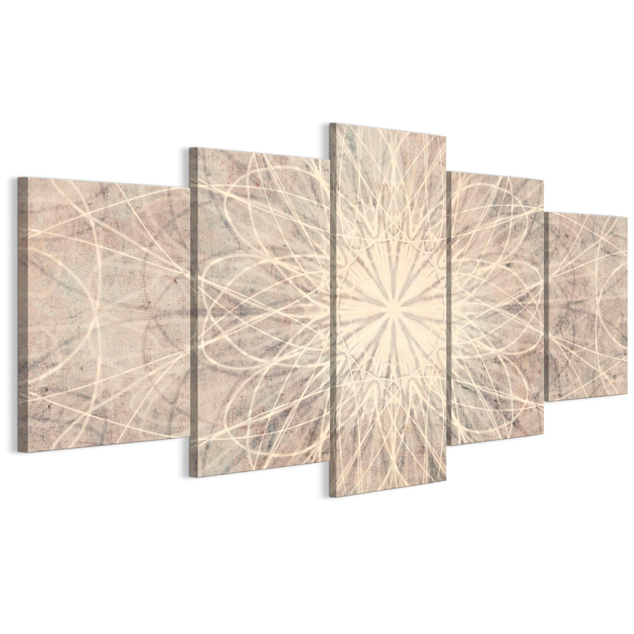LEINWANDBILD Boho 5-tlg. 100x50 cm - Multicolor, Holz (100/50cm) - LUMASOUL