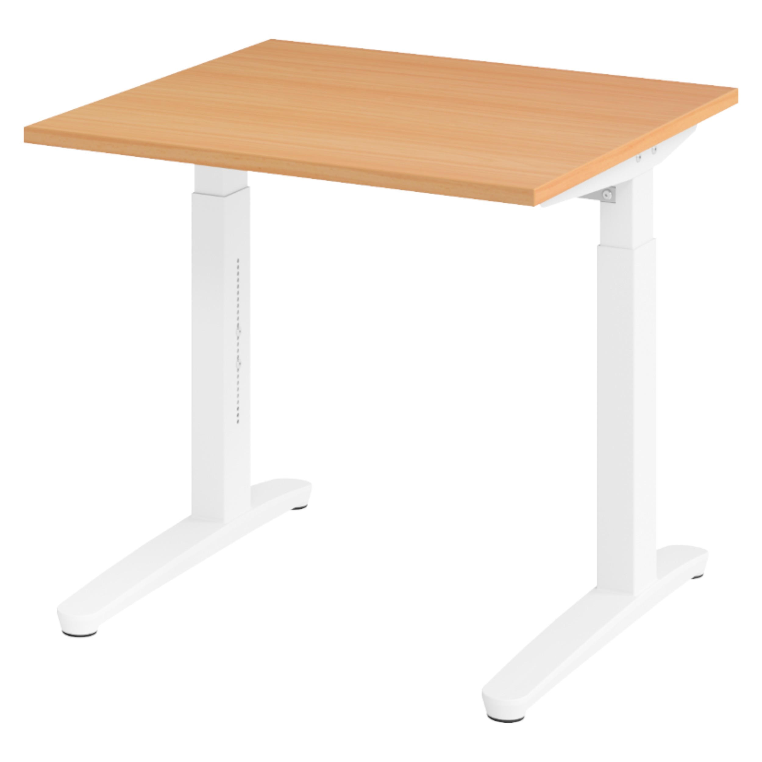 SCHREIBTISCH Serie-XB 80/80/74 cm in Buchefarben/Weiß - Buchefarben/Weiß, Holzwerkstoff (80/80/74cm) - bümö
