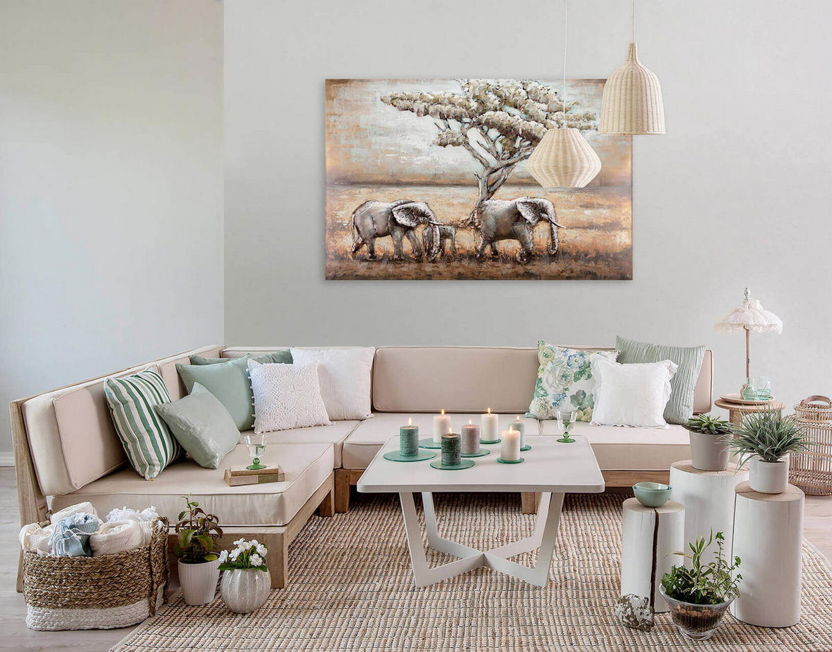 METALLBILD Beige 100/70 cm - Beige/Braun, Metall (6.31/70cm) - KUNSTLOFT