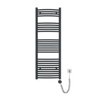 HANDTUCHHEIZKÖRPER elektrisch gebogen Anthrazit 140/50/5,6 cm - Anthrazit, Metall (50/140/5.6cm) - EMKE