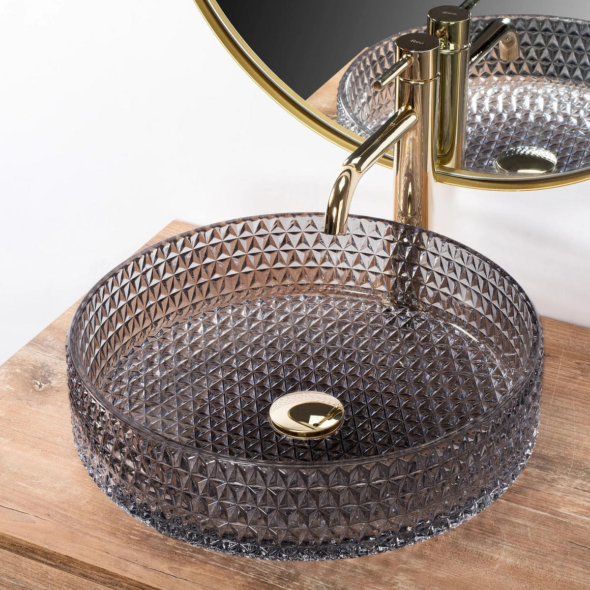 AUFSATZWASCHBECKEN Rea Cristal Grey 39 - Grau, Keramik (39/11.5/39cm) - REA