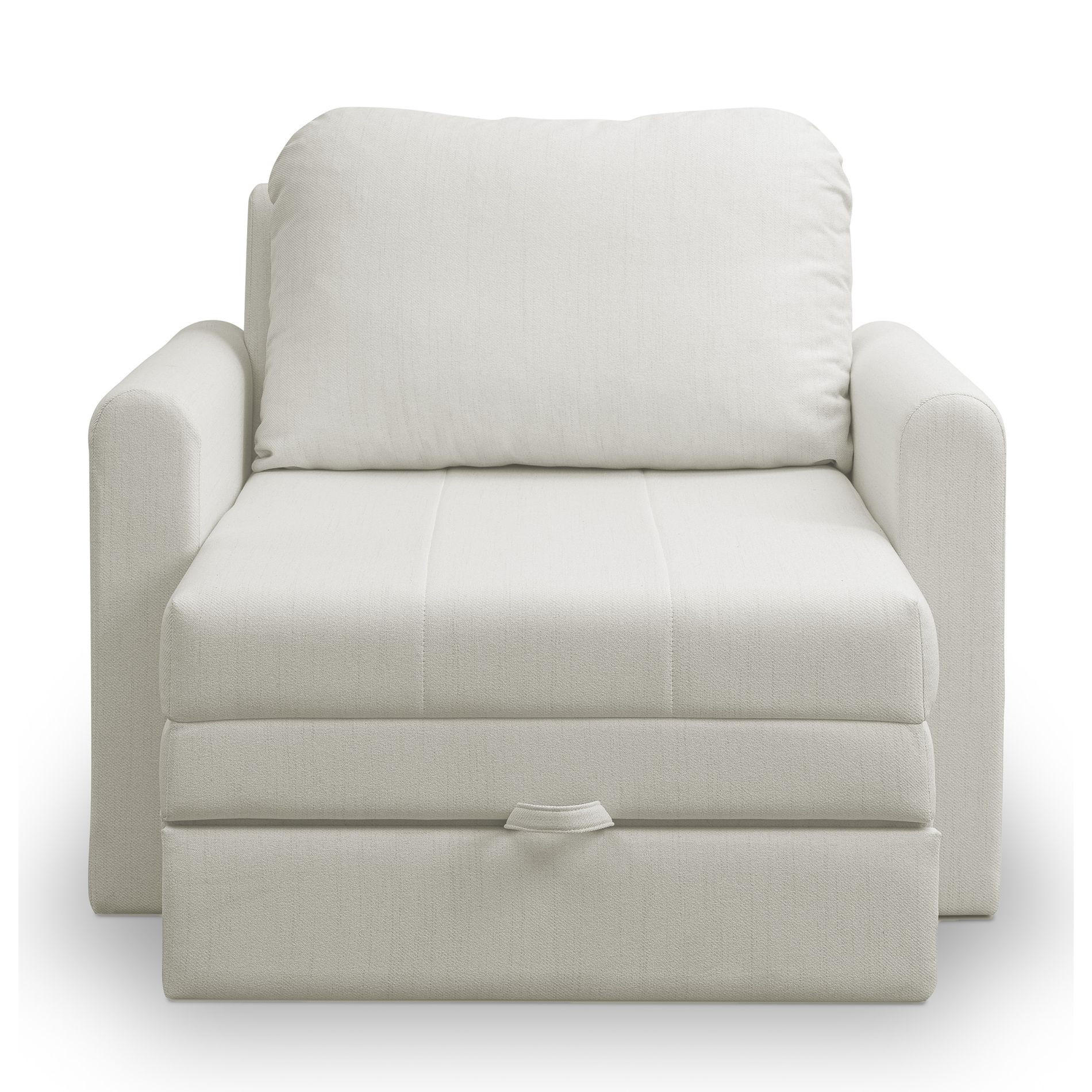 SCHLAFSESSEL Dejano Creme 75x196 cm - Creme/Schwarz, Holz/Textil (103/90/115cm) - Selsey