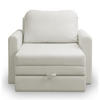 SCHLAFSESSEL Dejano Creme 75x196 cm - Creme/Schwarz, Holz/Textil (103/90/115cm) - Selsey