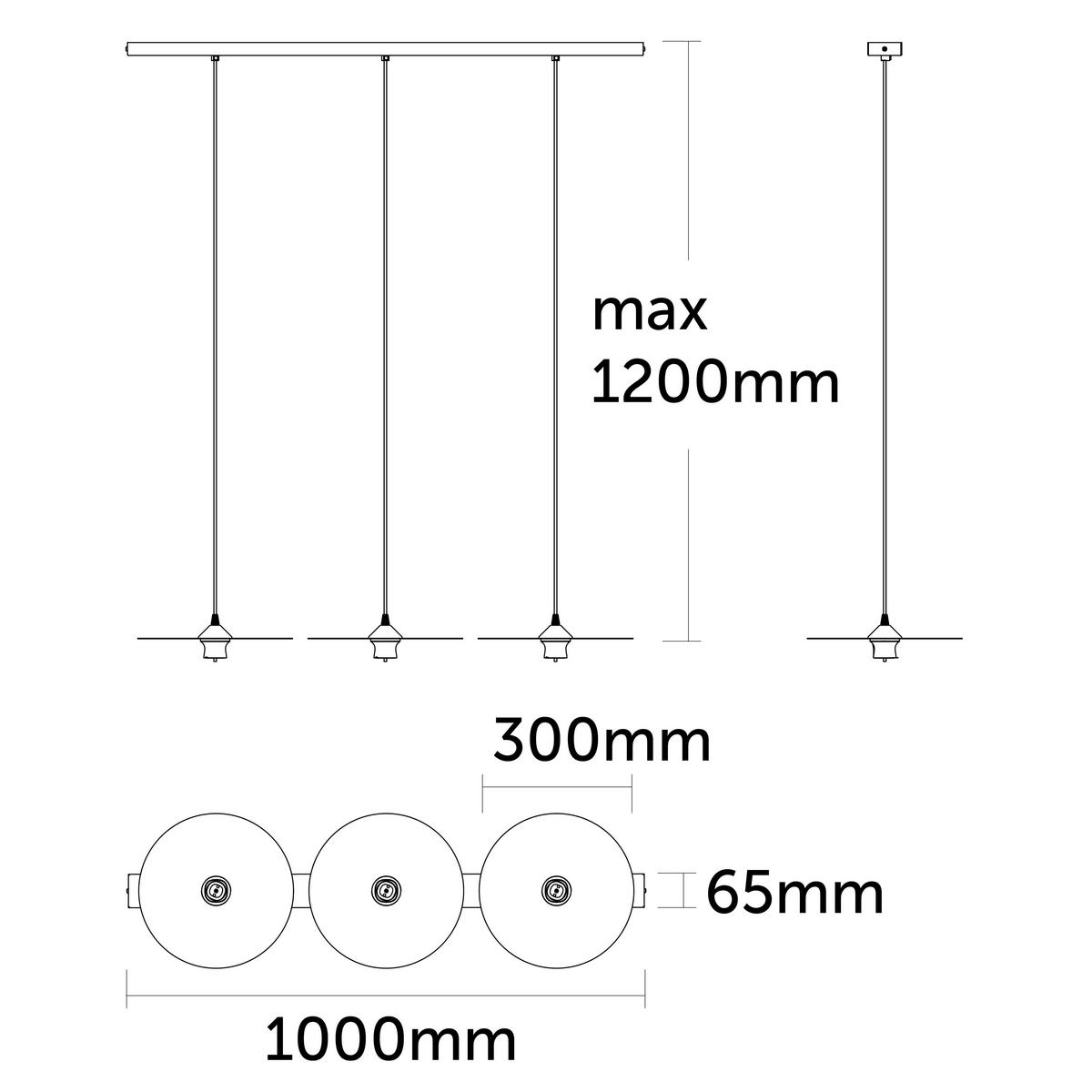 HÄNGELEUCHTE Nina Linear X3 - Rot, Metall (30/30/7cm) - Lumicom