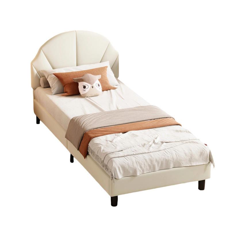 POLSTERBETT 90/200 cm Beige mit gepolstertem Kopfteil - Beige, Holz (90/200cm) - SHOPENTRA