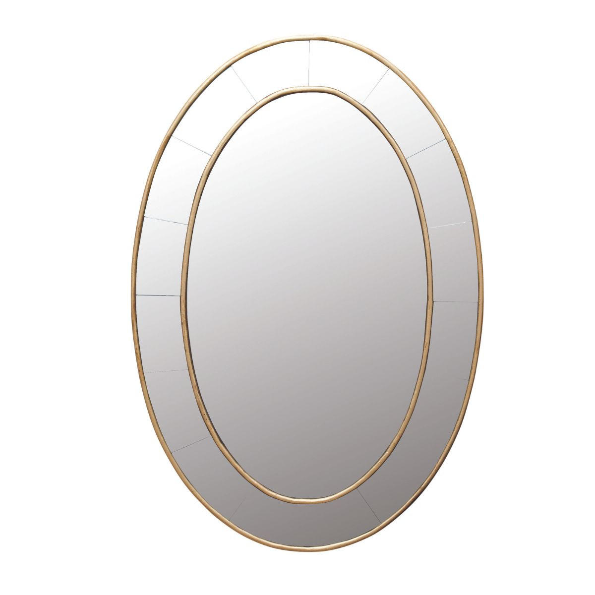 GOLDFARBENER ovaler Spiegel aus Glas H 95 cm - Goldfarben, Glas (7/95/10cm) - Signature