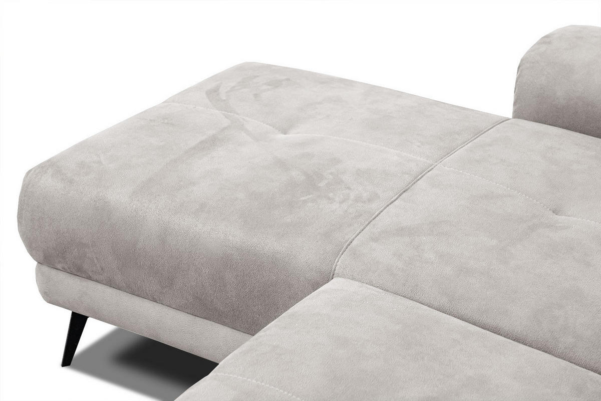 ECKSOFA FIERO 4-Sitzer, ecru - Ecru/Schwarz, Holzwerkstoff/Textil (158/269cm) - Courtois Laville