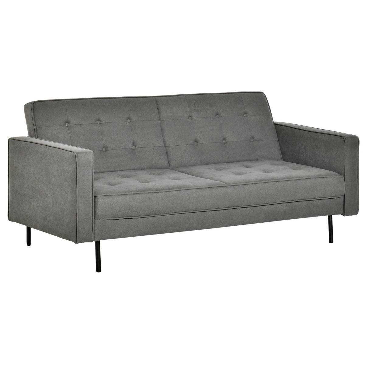 SCHLAFSOFA 3-Sitzer Schlafcouch verstellbarer Bettsofa mit Schlaffunktion Grau - Grau, Textil (91/85/187cm) - HOMCOM