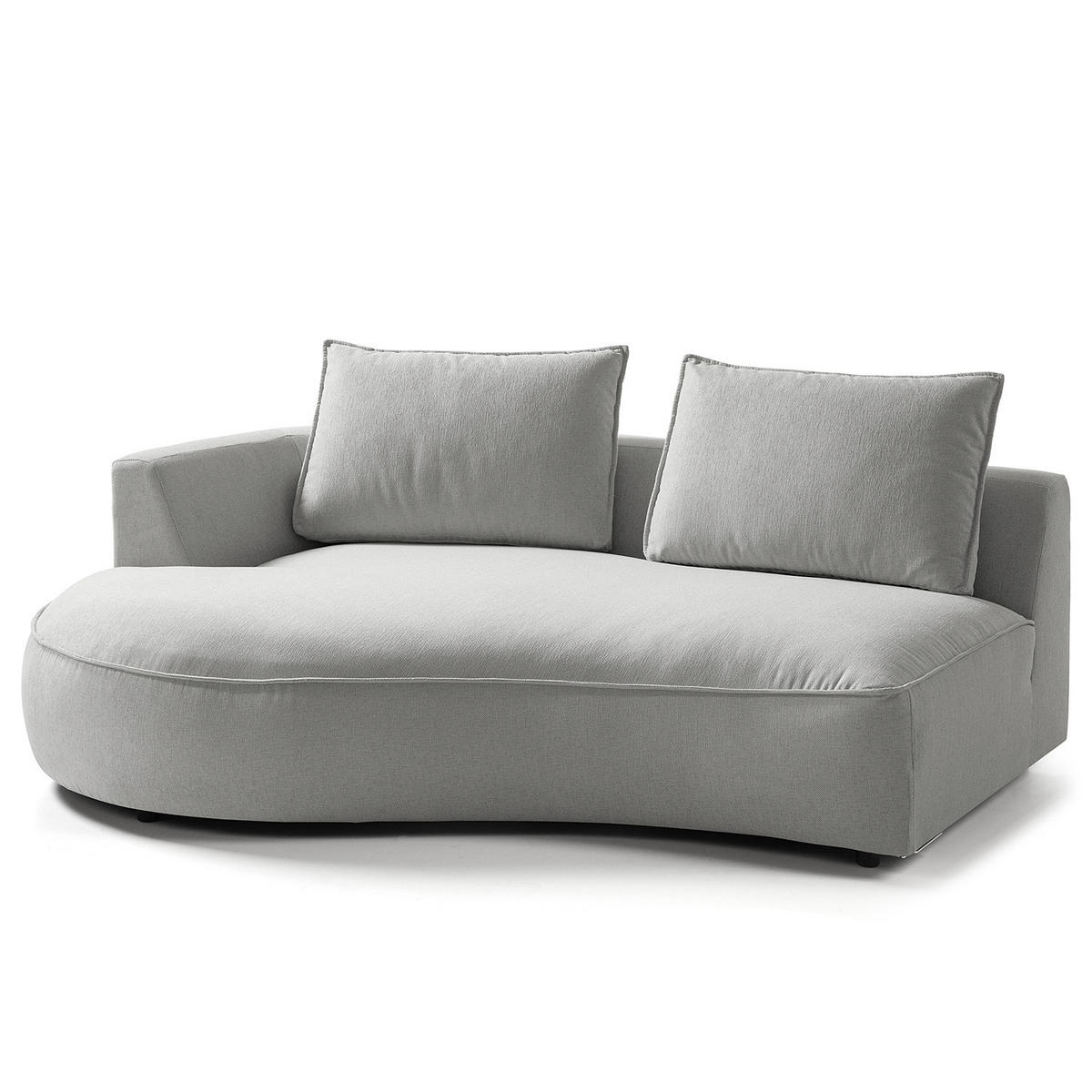 OTTOMANE - modular - Hellgrau/Schwarz, Kunststoff/Textil (196/82/146cm) - home24