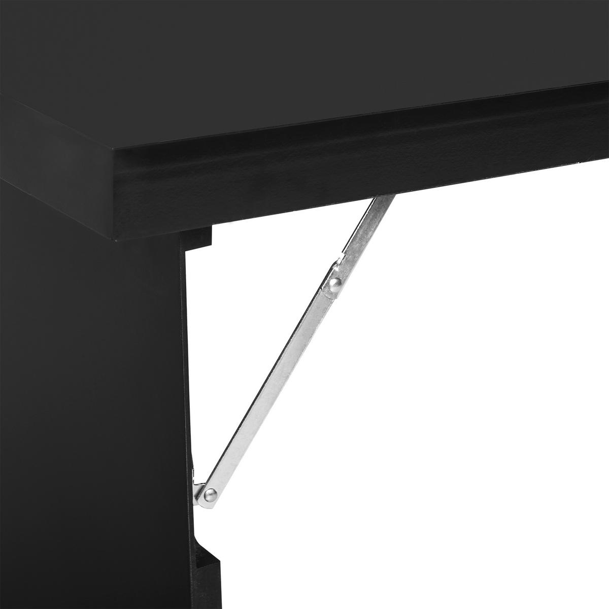 WANDKLAPPTISCH, MDF, Schwarz, 60 x 94,5 x 147 cm - Schwarz, Kunststoff (94.5/147/60cm) - HOMCOM