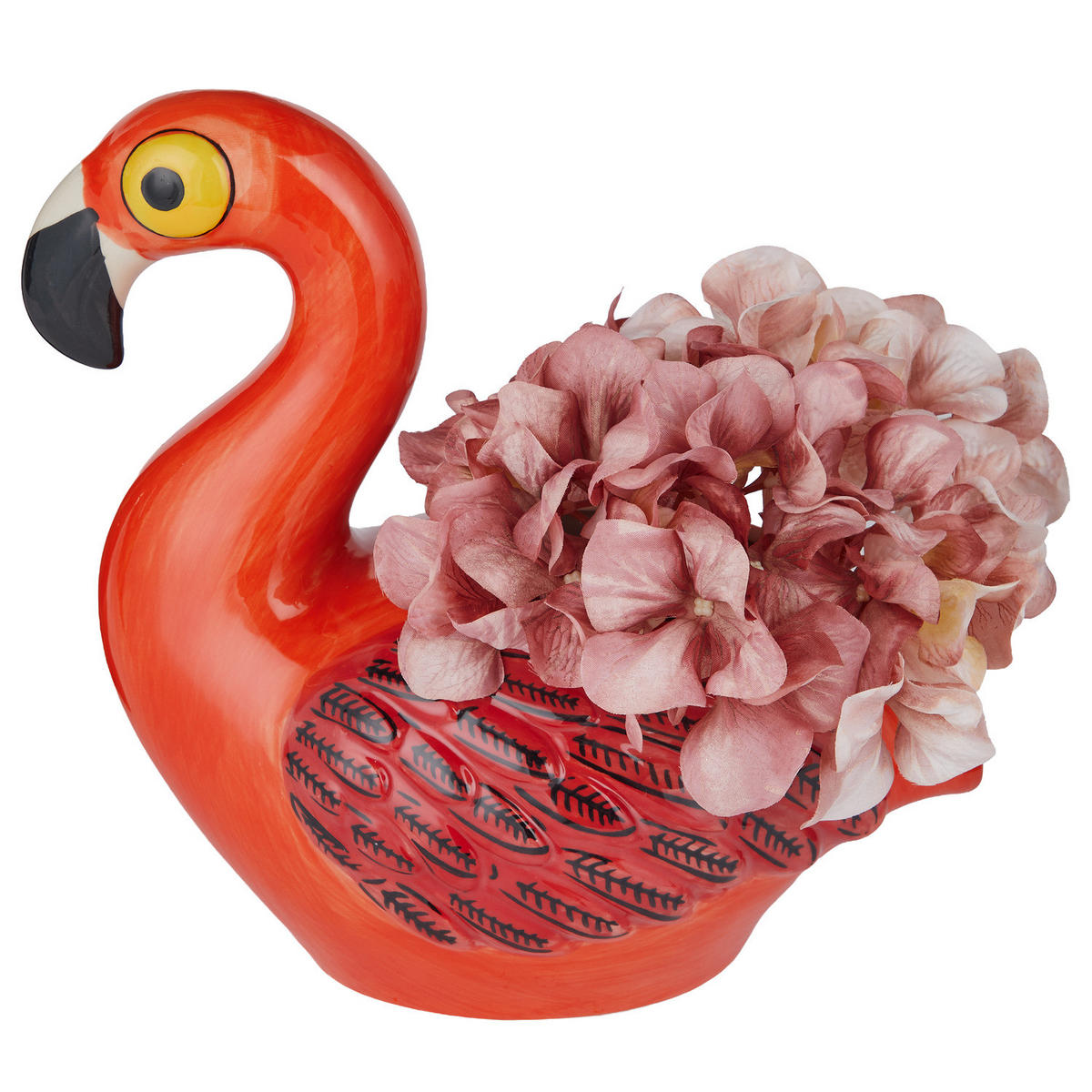 BLUMENTOPF Flamingo 26 cm - Orange, Keramik (27cm) - BUTLERS