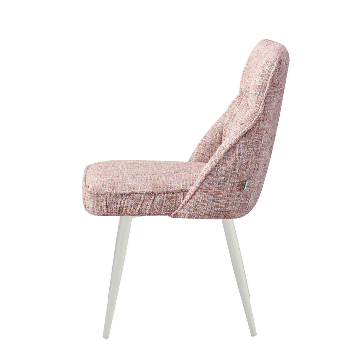 ESSZIMMERSTUHL MELINA 2er-Set - Hellrosa/Weiß, Textil/Metall (49/83/62cm) - DUBI Möbel