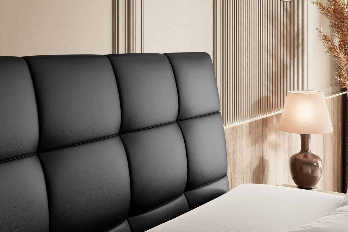 BOXSPRINGBETT BRUGO-Z KING - 180 x 200 - H3/H4 - Schwarz Hochglanz - Schwarz Hochglanz, Holzwerkstoff (180/200cm) - ALTDECOR