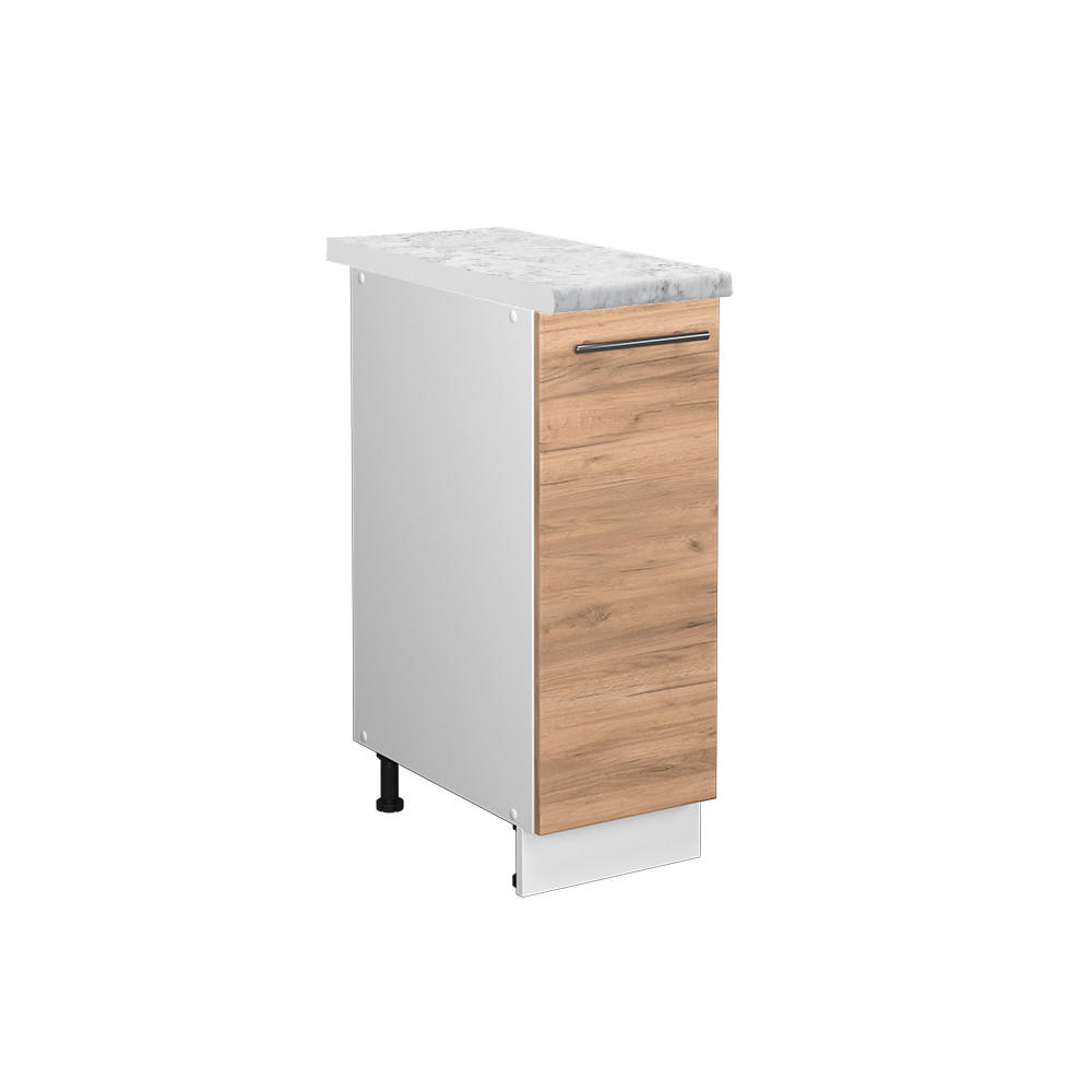 APOTHEKERUNTERSCHRANK Fame-Line Goldkraft Eiche 30 cm, AP Marmor - Eiche Wotan/Weiß, Holzwerkstoff (30/82/60cm) - Vicco