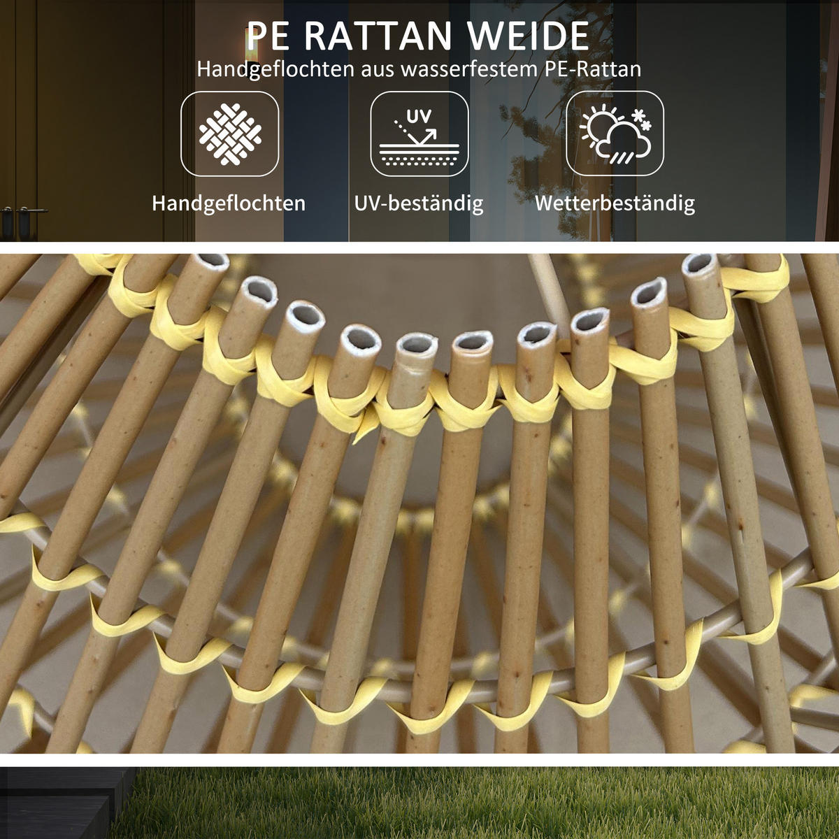 SOLARLEUCHTE, für Terrasse, Balkon, Stahl, Gelb - Gelb, Kunststoff (31/31/32cm) - Outsunny