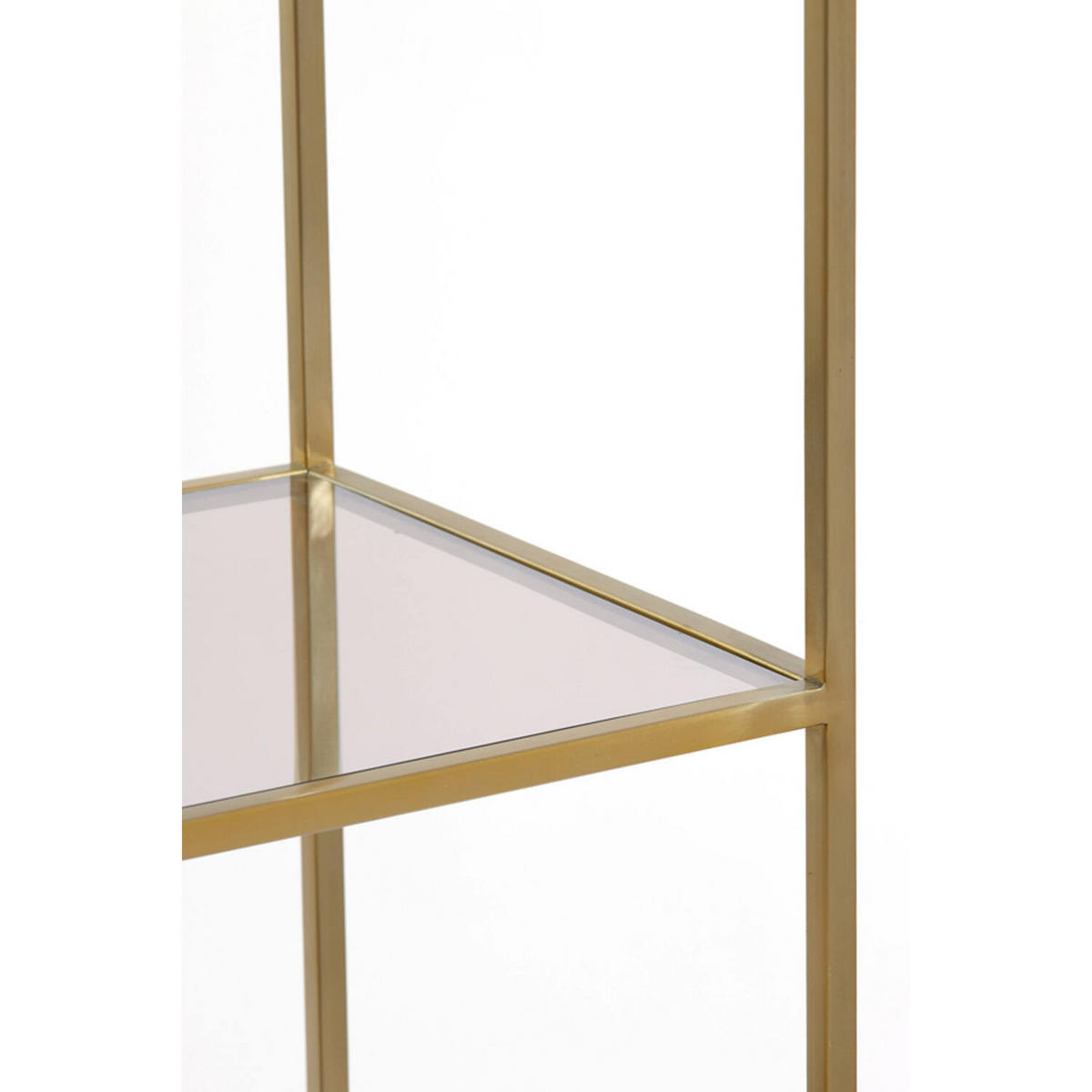 STANDREGAL MARIKI 55x40x180 cm, braunes Glas, Hellgold - Goldfarben, Glas/Metall (40/180/55cm) - Light & Living