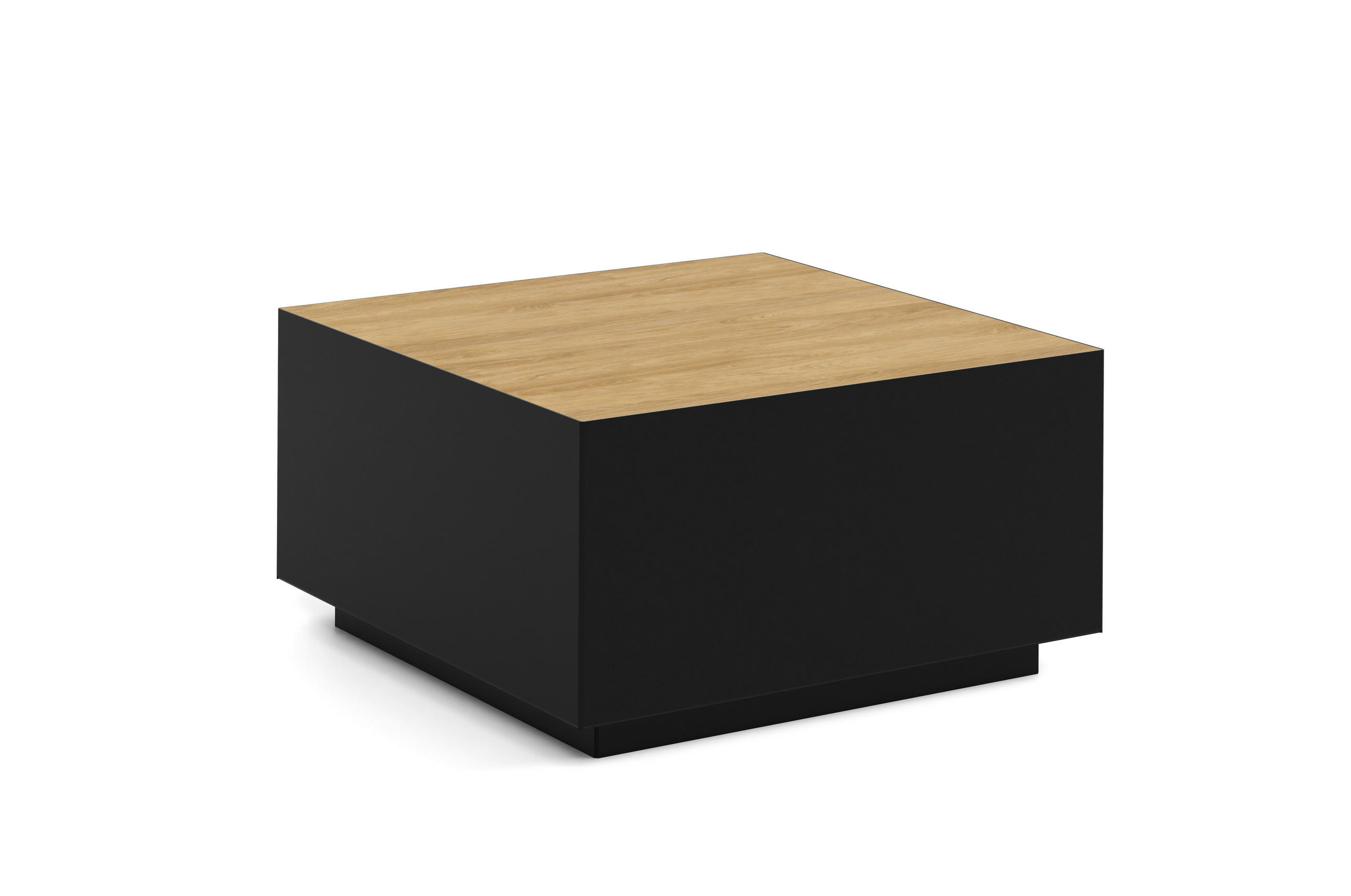 COUCHTISCH QUADRA - Eichefarben/Schwarz, Holzwerkstoff (65/65/35cm) - Meblini