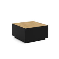 COUCHTISCH QUADRA - Eichefarben/Schwarz, Holzwerkstoff (65/65/35cm) - Meblini