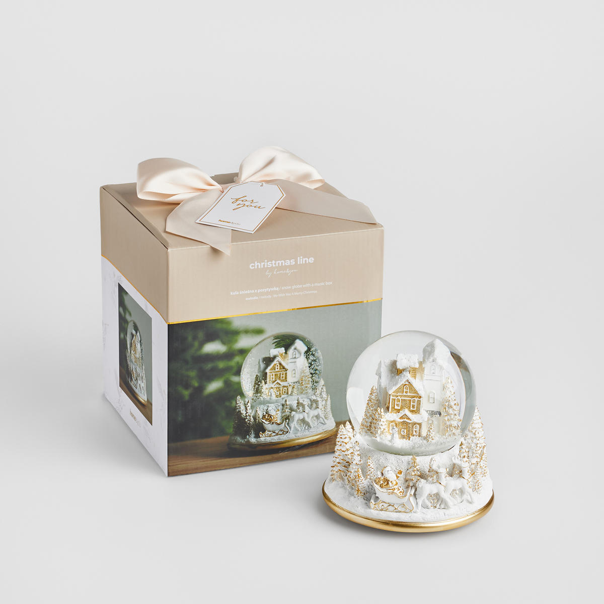 SCHNEEBALL Mit Spieluhr Mingle - Weiß, Glas (13/14/13cm) - home&you