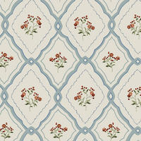 VLIESTAPETE Pinford Trellis Pale Seaspray Blue - Hellblau, Papier/Kunststoff (52/1000cm) - Graham & Brown