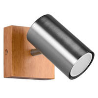 WANDLEUCHTE MARLEY Holz Silber - Silberfarben, Holz (9/16/12cm)