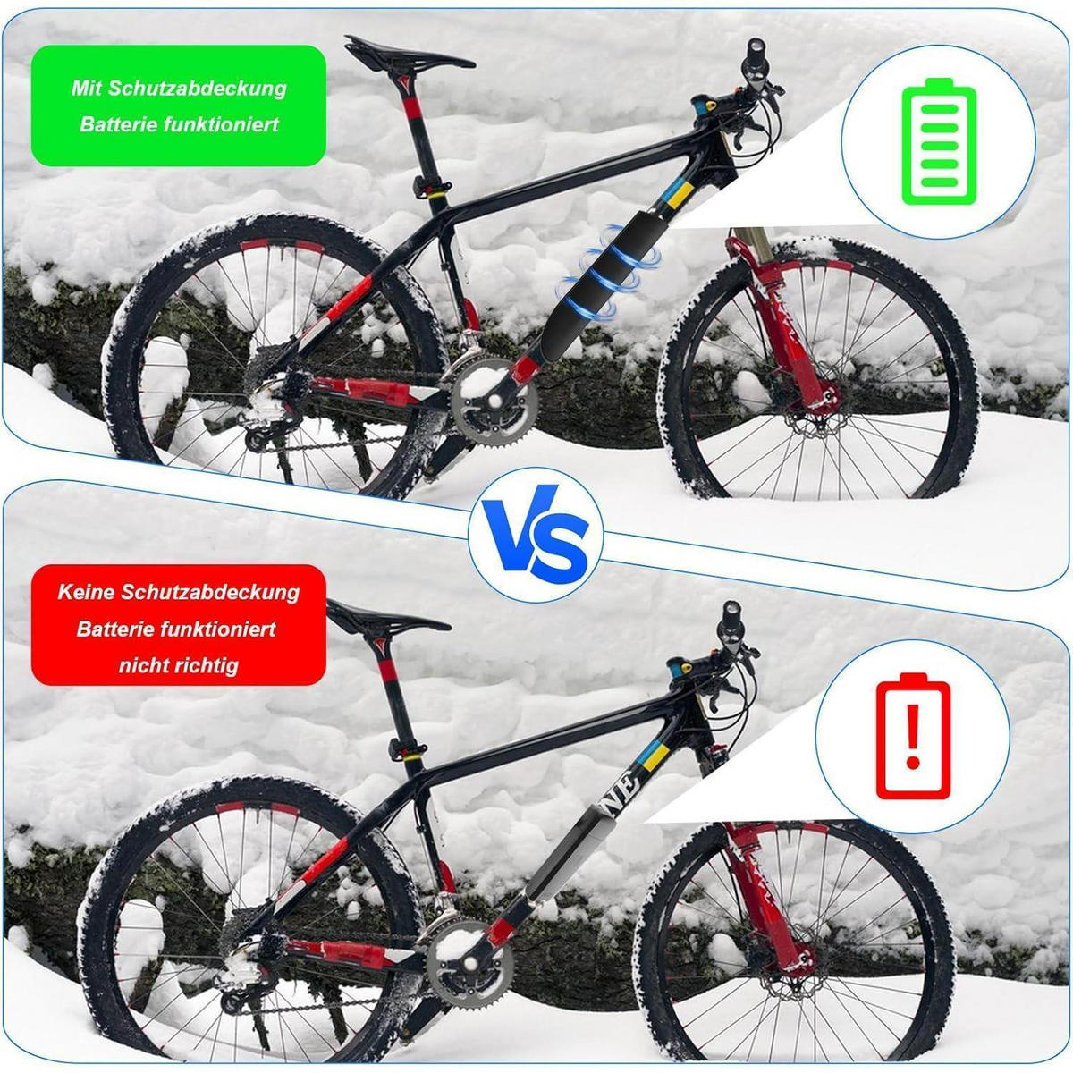 E Bike Akku Schutzhülle Neopren 28-45 cm Umfang - Multicolor, Kunststoff (3.8/20/30cm)