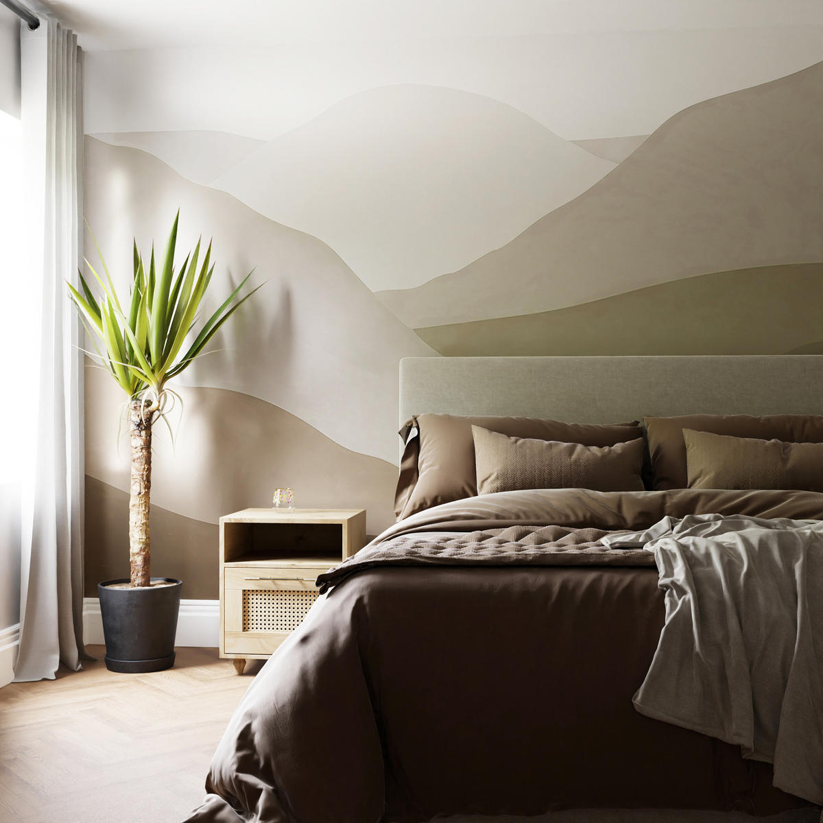 FOTOTAPETE Beyond the Horizon - Braun, Papier/Kunststoff (280/0.1cm) - Art for the Home