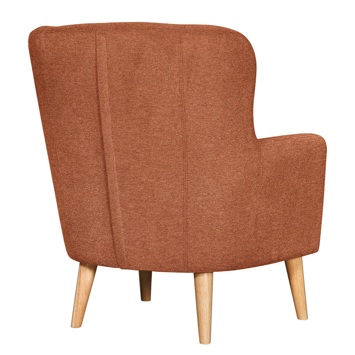 SESSEL mit Hocker - Terracotta, Birkenholz/Textil (75/96/78cm) - home24