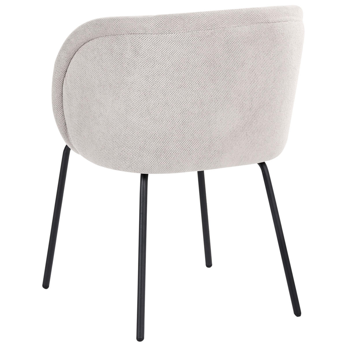 ESSZIMMERSTUHL 2er Set Stoff Cremeweiß Sarasota - Creme, Textil/Metall (60/79/60cm) - Beliani