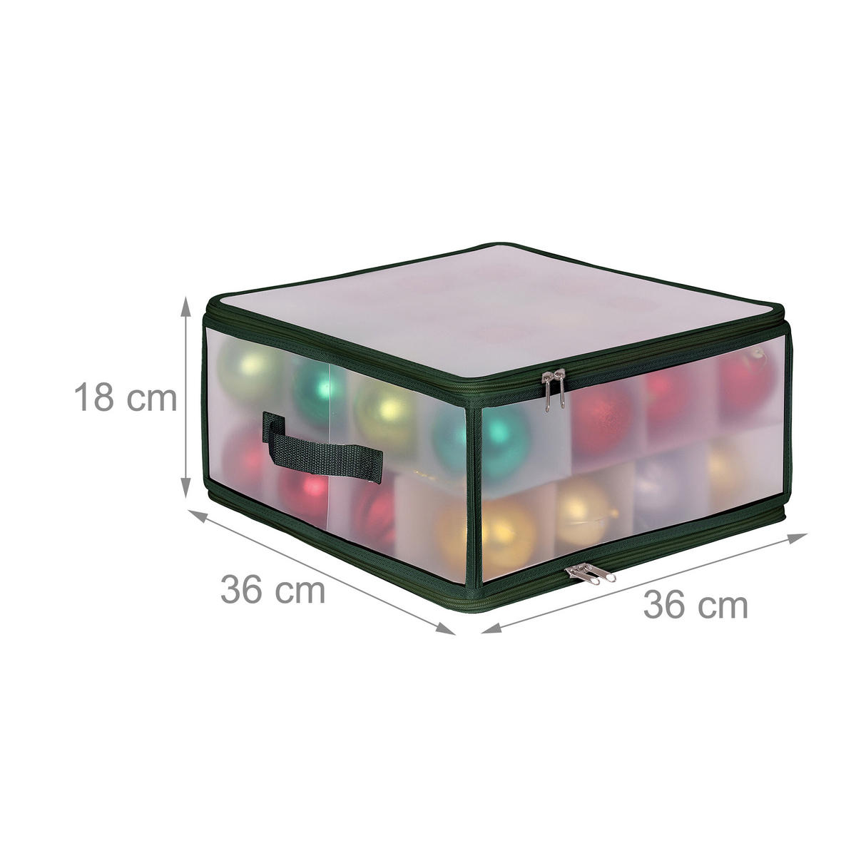 WEIHNACHTSKUGEL-AUFBEWAHRUNGSBOX - Transparent, Wellpappe/Kunststoff (36/18/36cm) - Relaxdays
