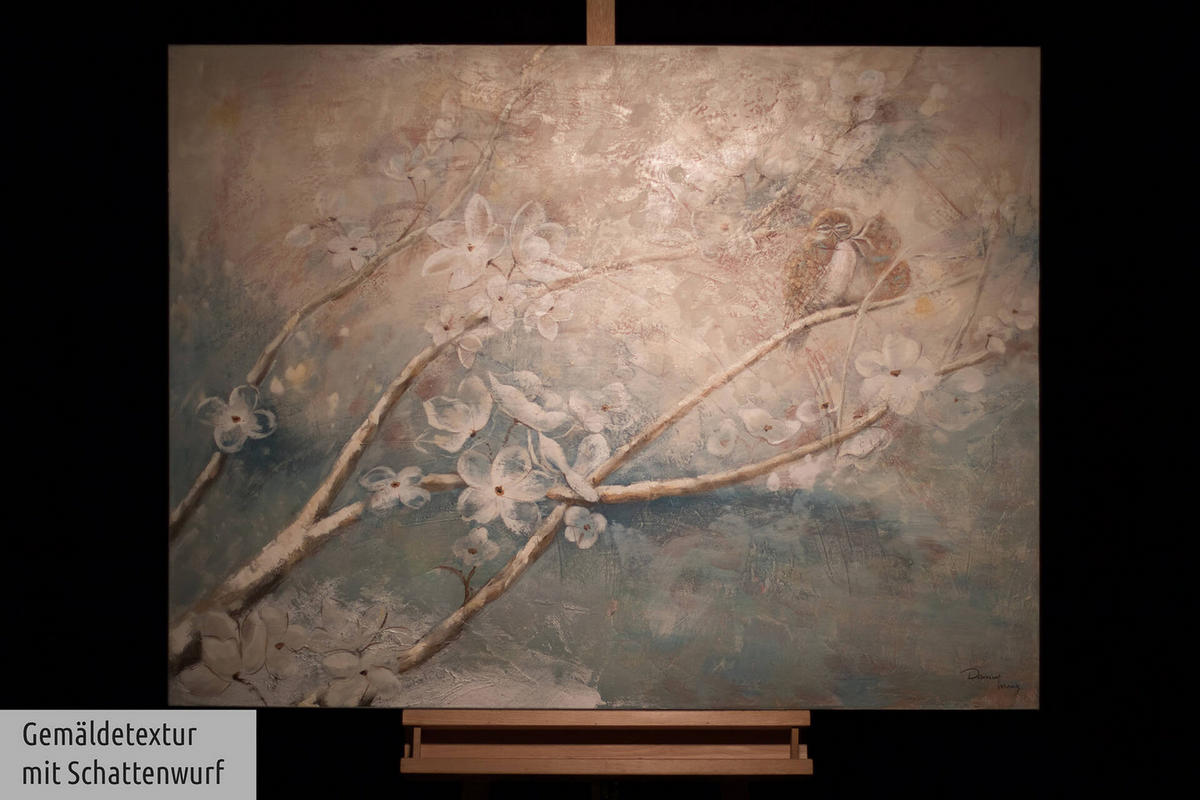 ACRYLBILD HANDGEMALT 120/90 cm - Blau, Holz/Textil (120/90cm) - KUNSTLOFT