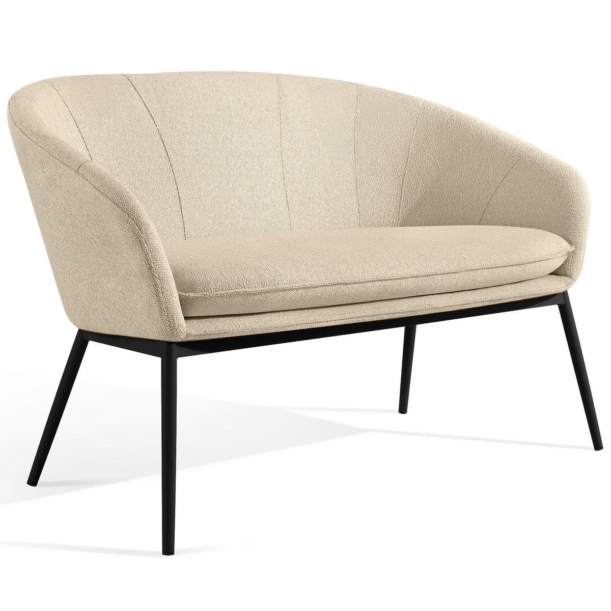 GARTENSOFA SOLIS - Creme, Textil/Metall (118/76/66cm) - KONSIMO®