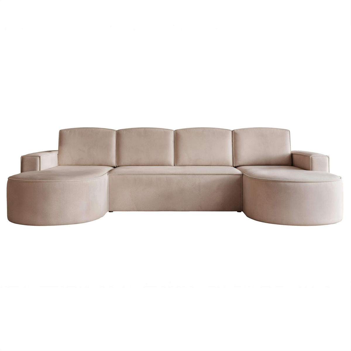 WOHNLANDSCHAFT U-Form mit Schlaffunktion, Braun - Braun, Textil (316/88/157cm) - Idohome