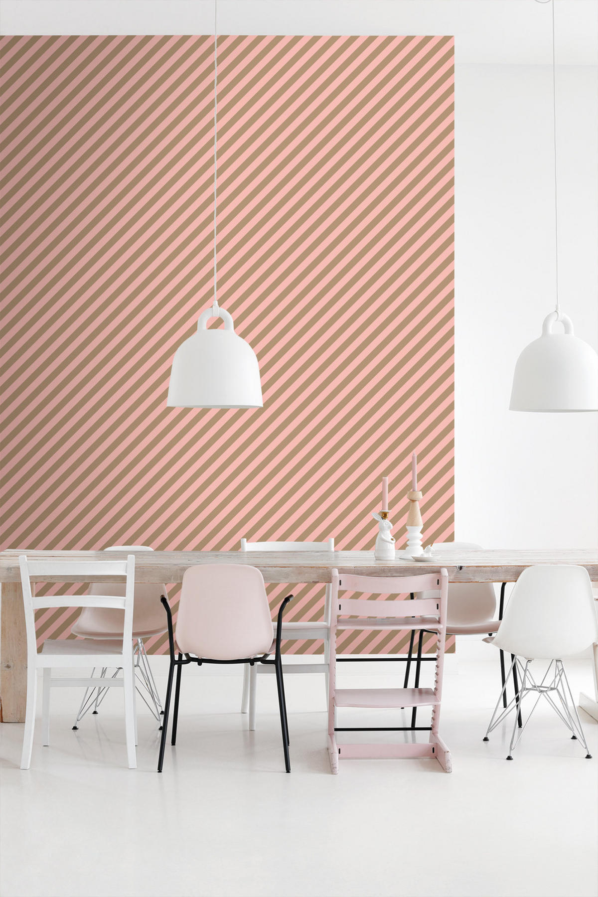 TAPETE Streifen 50 x 900 cm - Pink, Papier (50/900cm) - ESTAhome