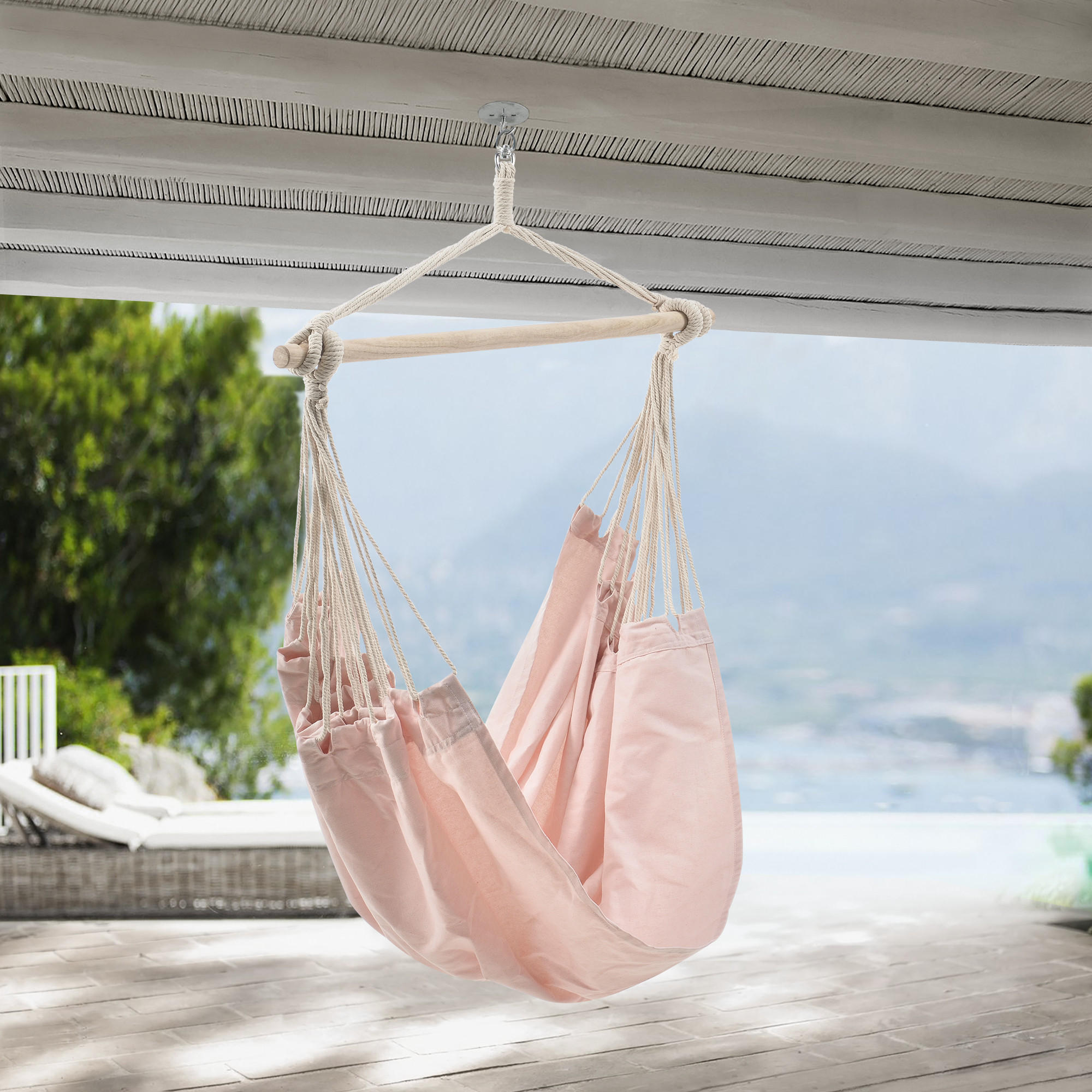 HÄNGESESSEL Miramar - Hellrosa, Textil (180/115/125cm) - casa.pro