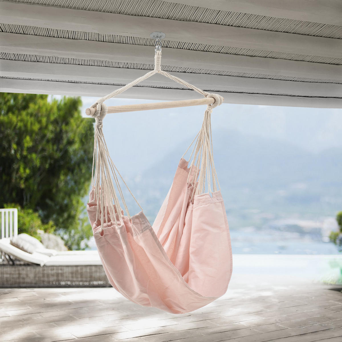 HÄNGESESSEL Miramar - Hellrosa, Textil (180/115/125cm) - casa.pro