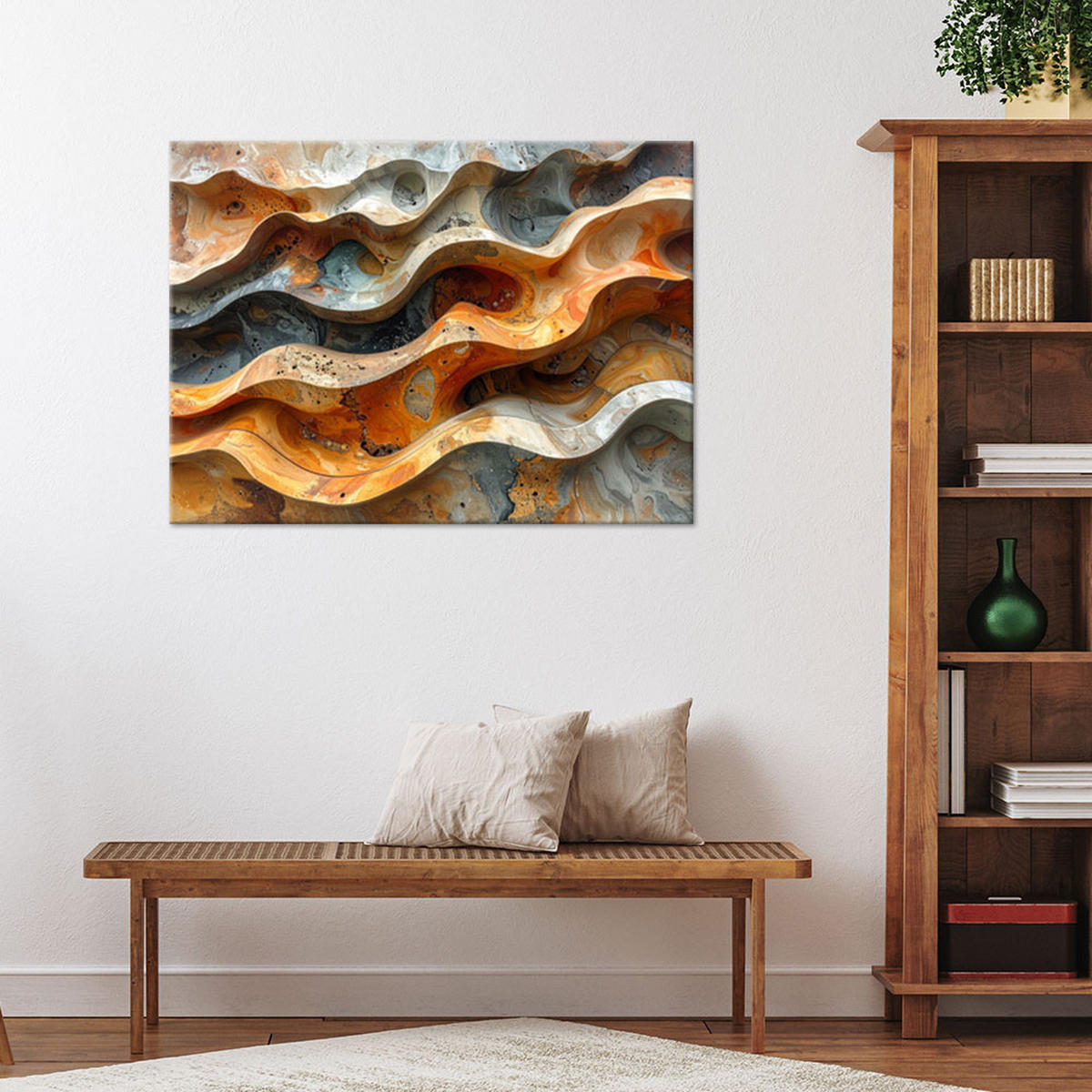 LEINWANDBILD 3D und geometrisch 60x40cm - Multicolor, Textil (60/40cm) - Feeby