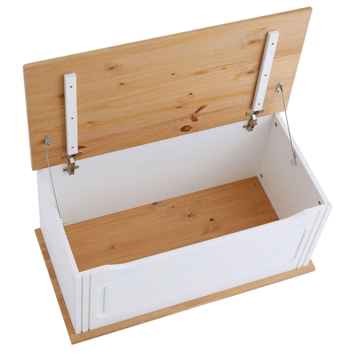 SITZTRUHE BRISTOL - Weiß/Braun, Holz (85/45/43cm) - IDIMEX