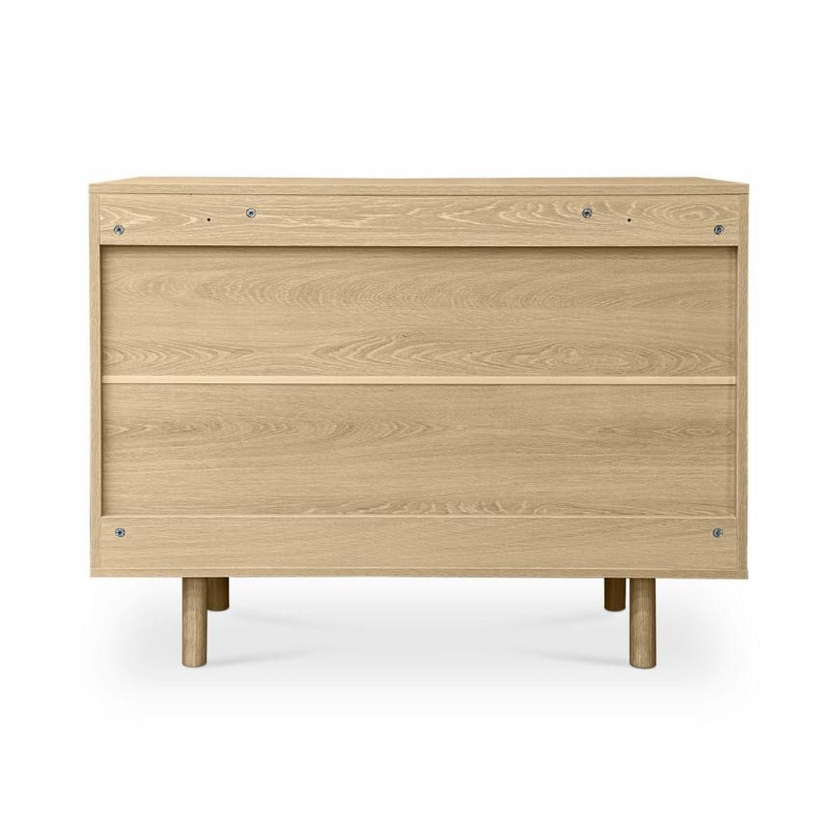 SIDEBOARD 100cm Saskia 2 Türen Eichenholz-Finish Skandinavisches - Beige, Holz/Metall (100/77/40cm) - Sicaan
